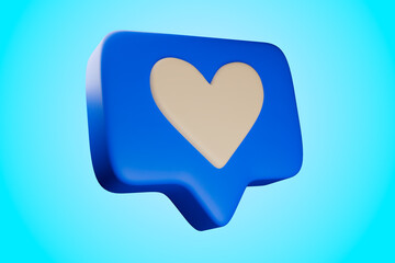 Blue heart icon on a blue background