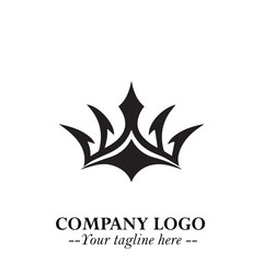 Elegant Black Crown Logo Symbol on a Clean White Background for Premium Branding Design