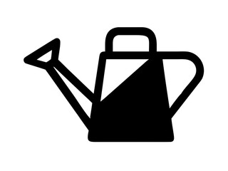 Green plastic gardening watering can, an isolated metal tool for garden plant care and irrigation