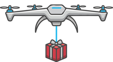 Last-Mile Flying Solution - Drone-Style Device Affixed with Wrapped Goods Supply
