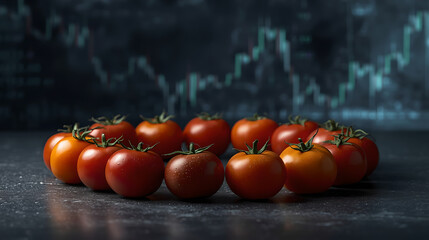 Artfully Arranged Tomatoes with Subtle Futuristic Stock.