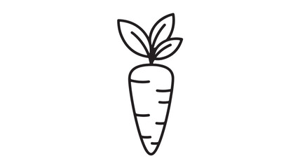 Carrot line icon simple outline vector illustration of vegetable isolated on white background