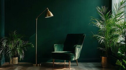 Contemporary interior design with velvet seating high resolution picture