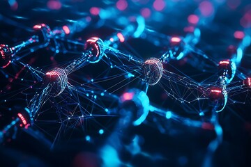 Futuristic digital network connections glowing brightly high resolution picture
