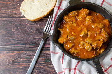 Hungarian chicken gizzard stew