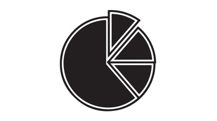 Simple black pie chart icon vector infographic element isolated on white background for data visualization and business presentation