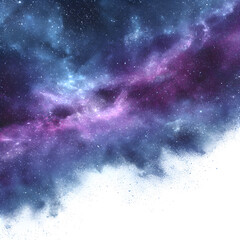 Obraz premium Cosmic Embrace: An artistic visualization of a captivating galaxy swirling with vibrant hues, inviting exploration of the unknown universe.