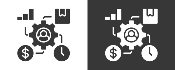 Resource Management Icon Set Vector Collection Isolated In Black And White