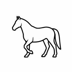 Elegant horse silhouette gracefully walking, showcasing equine beauty and poise.