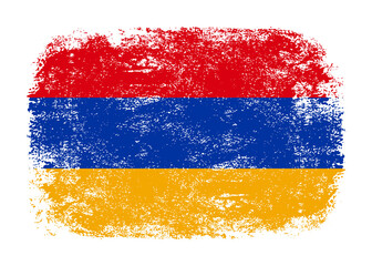 Armenia flag png. Isolated grunge brush stroke flag of Armenia illustration transparent png