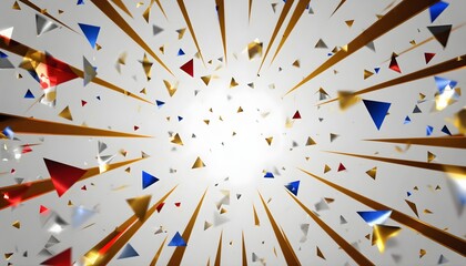 Explosion with festive scattered confetti triangles shapes elements art design