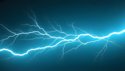 Electric blue lightning strike with a black background