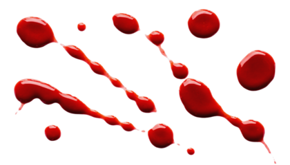 Vibrant Red Paint Splatter Isolated on White