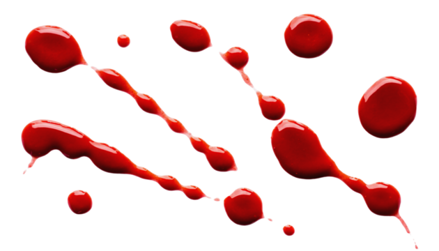 Vibrant Red Paint Splatter Isolated on White