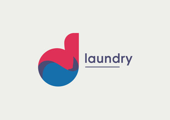 This modern logo concept for laundry fluid combines fluid shapes in vibrant colors, beautifully representing cleanliness and freshness, perfect for branding laundry products.