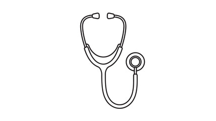 Stethoscope line icon simple vector illustration for medical equipment isolated on white background