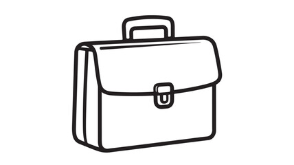 Briefcase icon simple line art vector illustration isolated on white background for business and finance concepts
