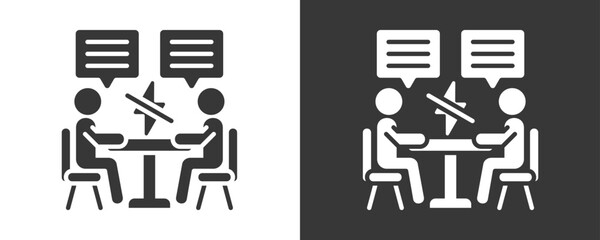 Conflict Icon Set Vector Collection Isolated In Black And White