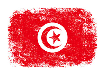 Tunisia flag png. Isolated grunge brush stroke flag of Tunisia illustration transparent png
