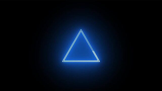 glowing triangle frame loading, Neon lines frame animation lines frame triangle