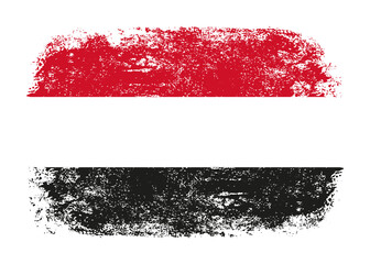 Yemen flag png. Isolated grunge brush stroke flag of Yemen illustration transparent png