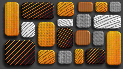 Geometric Pattern Stone Textures Design Brown Orange Gray