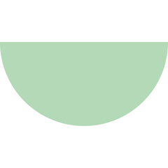 Pale Green Semi Circle Shape on Transparent Background Abstract Geometric Graphic Element Simple Clean Design Minimalist Form