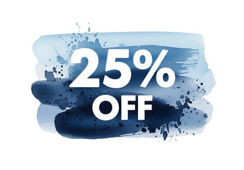 Watercolor Brush Stroke 25% Off Sale Banner transparent png