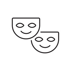 A vector icon representing anonymization with traditional masks, created in line style with editable stroke