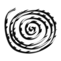 Gritty charcoal spiral sketch abstract line art black texture