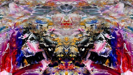 Fototapeta premium Abstract art background . Hand painting artwork on canvas .