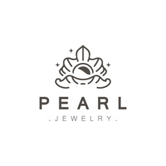 Pearl Shell or jewelry logo elegant and luxury beauty and fashion