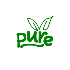 eco friendly icon, pure logo, pure text design