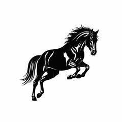 Majestic Black Horse Leaping with Power and Grace.