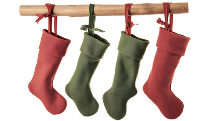 Christmas stockings, hanging Christmas stockings, cutout, transparent image, PNG image