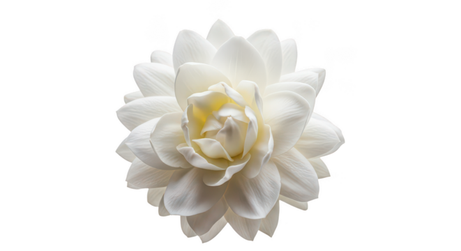 Elegant White Lotus Flower Bloom Isolated On Black Background