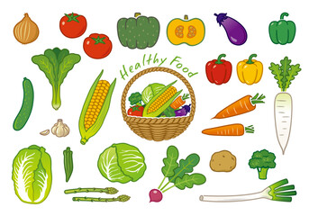 野菜　イラスト　アイコンセット　ベクター