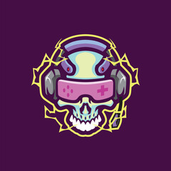 Skull mascot logo design vector. Skull gamer illustration for sport and esport team.