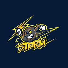 Storm mascot logo design vector. Angry storm illustration for sport and esport team.