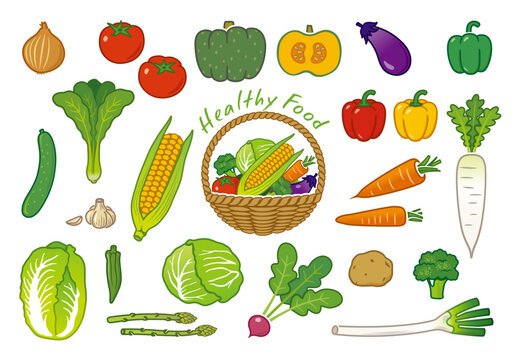 野菜　イラスト　アイコンセット　ベクター