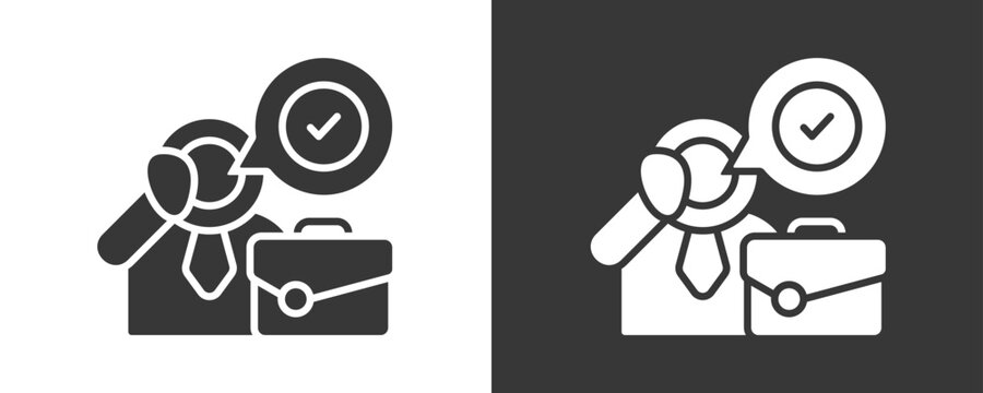 Job Icon Set Vector Collection Isolated In Black And White