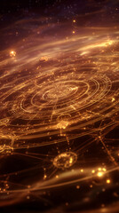 Golden Cosmic Glyphs A Luminous Celestial Diagram