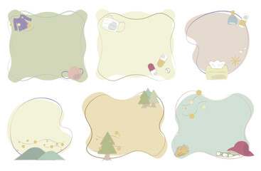 Pastel allergy themed frames with copy space