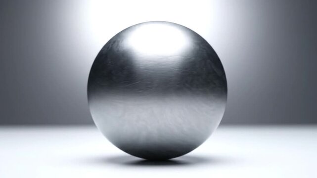 Metallic, egg-shaped object with brushed texture on a gradient grey background