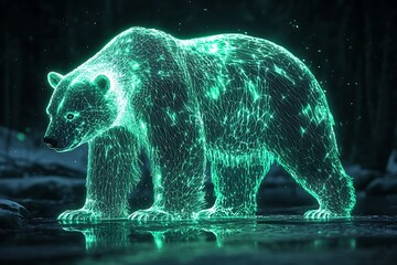 Unique digital bear futuristic art piece high resolution picture