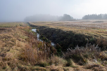 melioration canal in fields