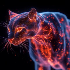 Vibrant panther glowing artwork high resolution picture