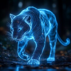 Virtual reality panther artistic view high resolution picture