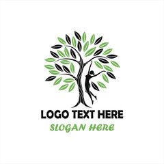 Human Tree Logo Set &ndash; Nature, Wellness, Eco-Friendly Organic Concept Designs