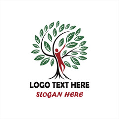 Human Tree Logo Set &ndash; Nature, Wellness, Eco-Friendly Organic Concept Designs